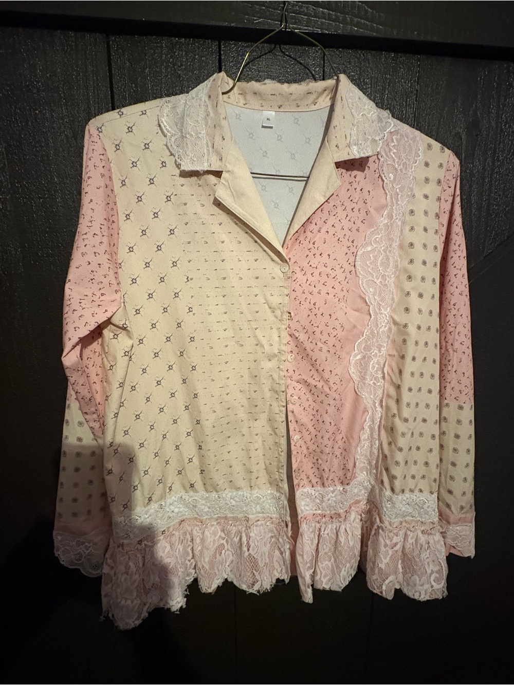 Lace floral shirt